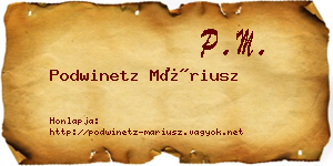 Podwinetz Máriusz névjegykártya
